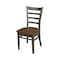 International Concepts 42 in. Solid Wood Round Drop Leaf Pedestal Table with 4 Dining Chairs in Hickory/Washed Coal K45-42DPT-23B-C617-4 - alternate 3